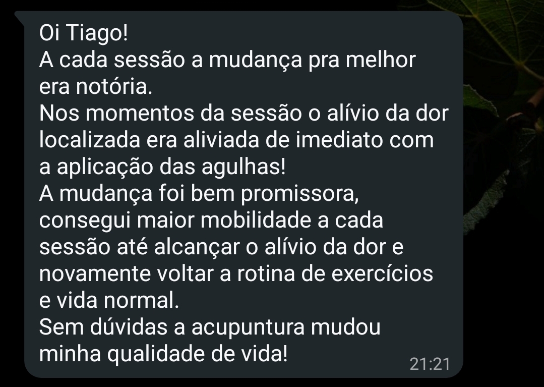 Depoimento de paciente